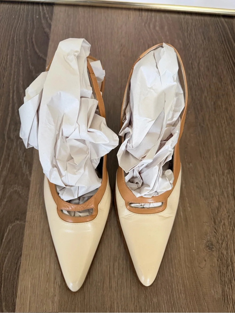 Vintage Mazzini Two toned Italian leather sling back